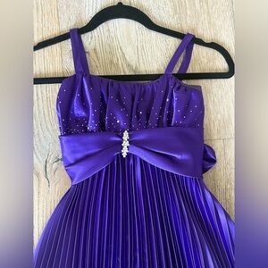 Lily Radiant Purple Kids Dress with Jewel Bow
